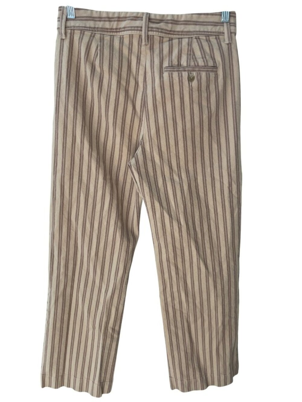 Faherty Twill Tide Slim Straight Pants Ebb-Pebble Shore Stripe Cotton Wmns Sz 29 - Picture 2 of 15
